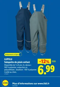 LUPILU Salopette de pluie enfant