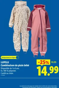LUPILU Combinaison de pluie bébé