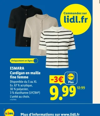 ESMARA Cardigan en maille fine femme