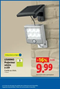 LIVARNO Projecteur solaire à LED