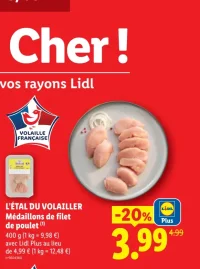 L'ÉTAL DU VOLAILLER Médaillons de filet de poulet