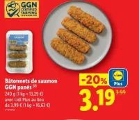Bâtonnets de saumon GGN panés