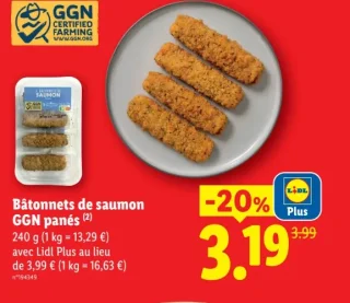 Bâtonnets de saumon GGN panés