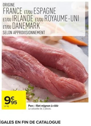 Porc : filet mignon à rôtir
