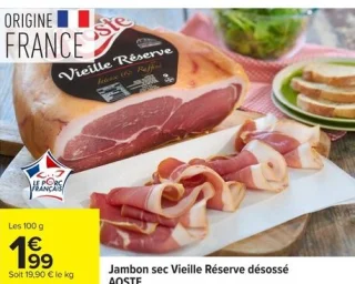 Jambon sec Vieille Réserve débossé AOSTE