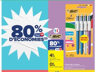 4 stylos-bille 4 couleurs BIC