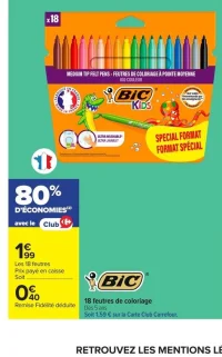 18 feutres de coloriage BIC Kids Kid Couleur