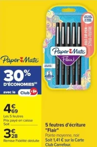 Paper Mate 5 feutres d'écriture "Flair"