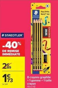 STAEDTLER 8 crayons graphite + 1 gomme + 1 taille crayon