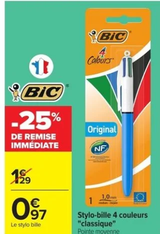 BIC Stylo-bille 4 couleurs "classique"