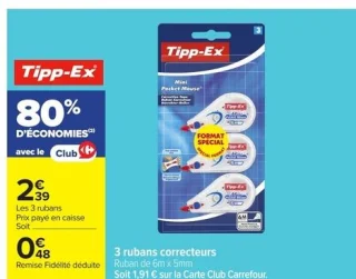 3 rubans correcteurs Tipp-Ex Mini Pocket Mouse