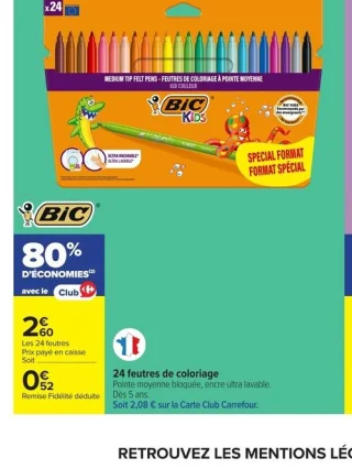 Feutres de coloriage BIC Kids Kid Couleur (x24)