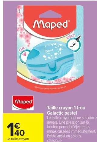 Taille crayon 1 trou Galactic pastel Maped