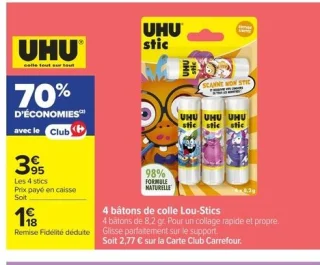 4 bâtons de colle Lou-Stics UHU