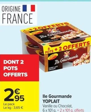 Ile Gourmande YOPLAIT Vanille ou Chocolat