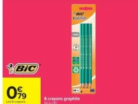 6 crayons graphite Mine HB BIC Evolution