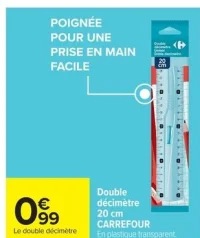 Double décimètre 20 cm CARREFOUR