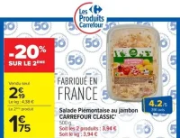 Salade Piémontaise au jambon CARREFOUR CLASSIC'