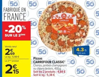 Pizzas CARREFOUR CLASSIC'