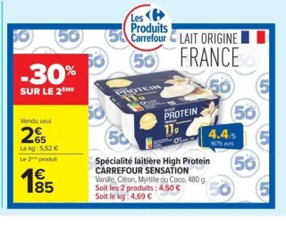 Spécialité laitière High Protein Carrefour Sensation