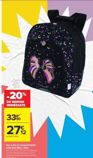 Sac à dos 2 compartiments Little Karl Marc John