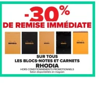 Sur tous les blocs-notes et carnets Rhodia
