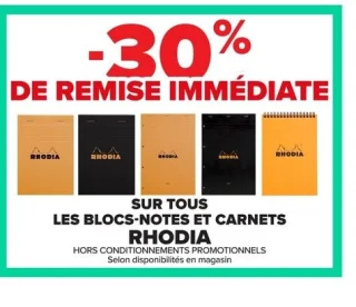 Sur tous les blocs-notes et carnets Rhodia