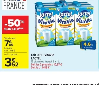 Lait U.H.T VitaVie LACTEL