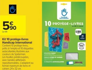 Kit 10 protège-livres Handicap International