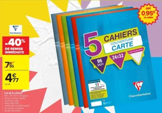Lot de 5 cahiers couverture carte Clairefontaine