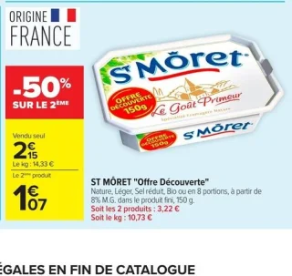 St Môret "Offre Découverte" - Nature, Léger, Sel réduit, Bio ou en 8 portions