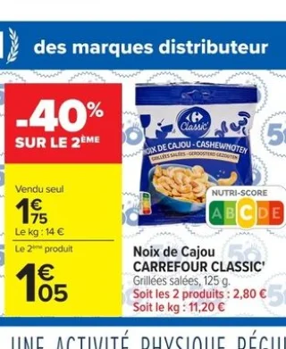 Noix de Cajou Carrefour Classic