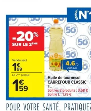 Huile de tournesol Carrefour Classic