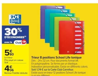 Trieur 8 positions School Life tonique Oxford