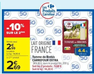 Tomme de Brebis CARREFOUR EXTRA