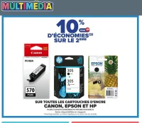 Cartouches d'encre Canon, Epson et HP
