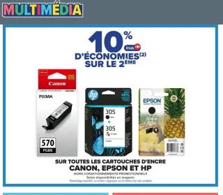 Cartouches d'encre Canon, Epson et HP