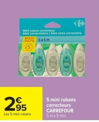 5 mini rubans correcteurs Carrefour