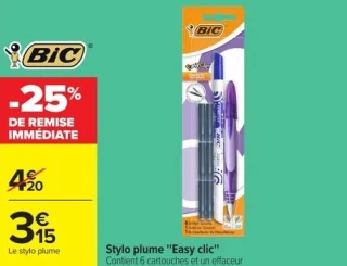 Stylo plume Easy clic BIC