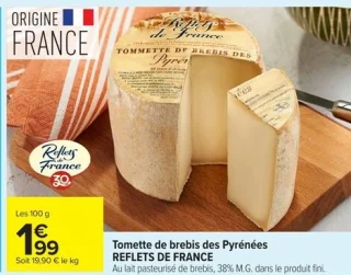 Tomette de brebis des Pyrénées REFLETS DE FRANCE