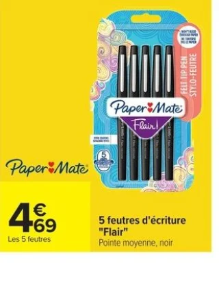 5 feutres d'écriture "Flair" Paper Mate