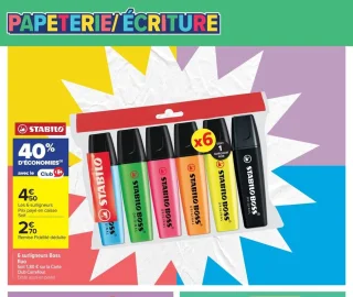 6 surligneurs Boss fluo Stabilo
