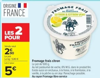 Fromage frais citron Isigny Sainte-Mère