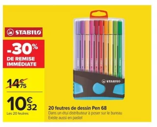 Stabilo 20 feutres de dessin Pen 68