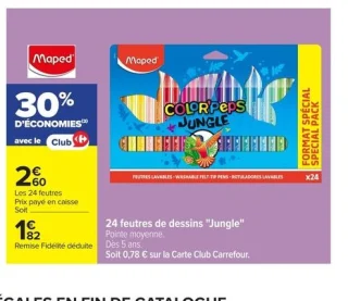 Maped Color'Peps Jungle 24 feutres de dessins