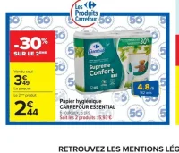 Papier hygiénique Carrefour Essential Supreme Confort