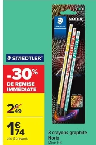 3 crayons graphite Norix Staedtler