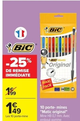 10 porte-mines "Matic original" Bic