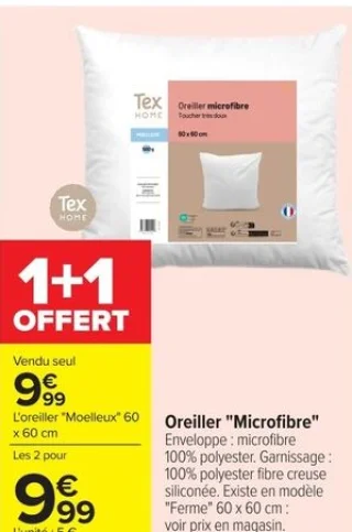 Oreiller Microfibre Tex Home
