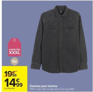 Chemise jean homme Tex